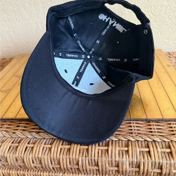 CHANEL PGA Black baseball hat Cap with White Embroidered Logo❤️ - Picture 6 of 8